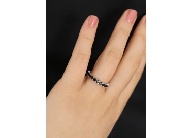 NSA|anello eternity argento 925 zirconi neri 2,5 mm per uomo o donna NALBORI