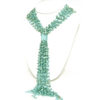 NSA|Necklace Woman necklace scarf clump natural amazonite green water color