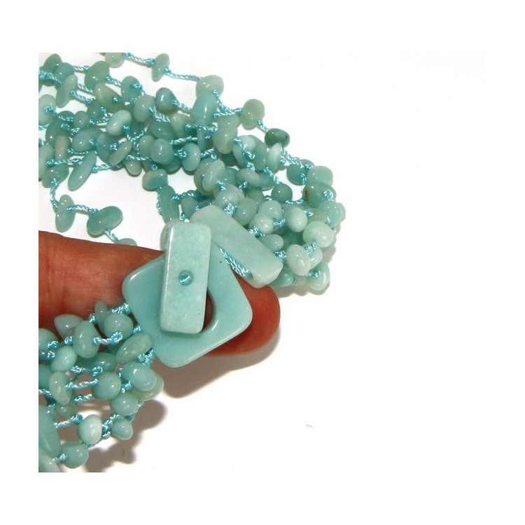 NSA|Necklace Woman necklace scarf clump natural amazonite green water color