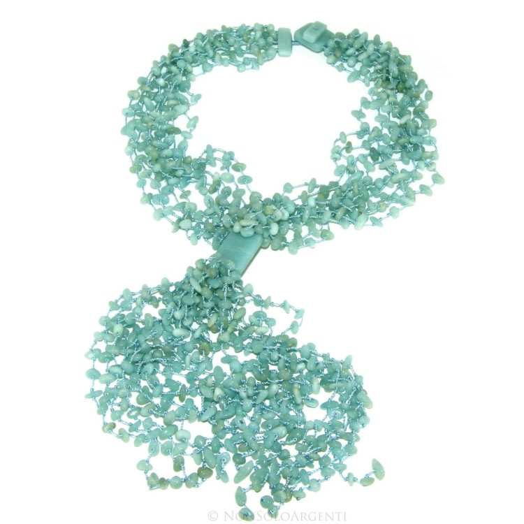 NSA|Necklace Woman necklace scarf clump natural amazonite green water color