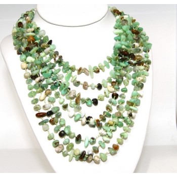 NSA|Collana da Donna collier cleopatra 8 fili crisopazio naturale verde
