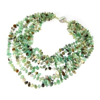 NSA|Collana da Donna collier cleopatra 8 fili crisopazio naturale verde