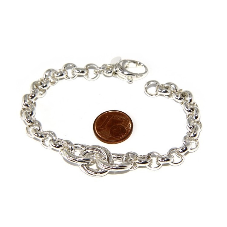 NSA|Argento 925 : Bracciale da donna rolo' con ovali rigati intrecciati
