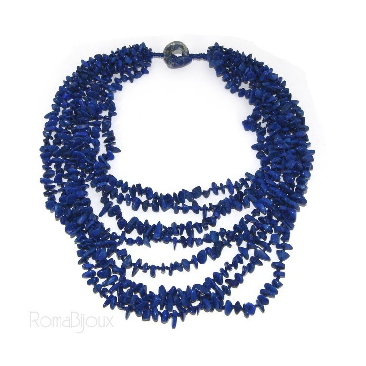 NSA|Necklace by Donna Collier Cleopatra 8 wires natural blue Lapis