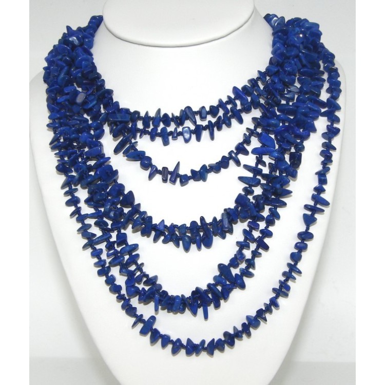NSA|Necklace by Donna Collier Cleopatra 8 wires natural blue Lapis