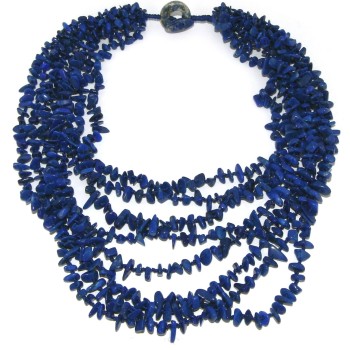 NSA|Cleopatra collier necklace 8 strands Natural blue multistrand Lapis