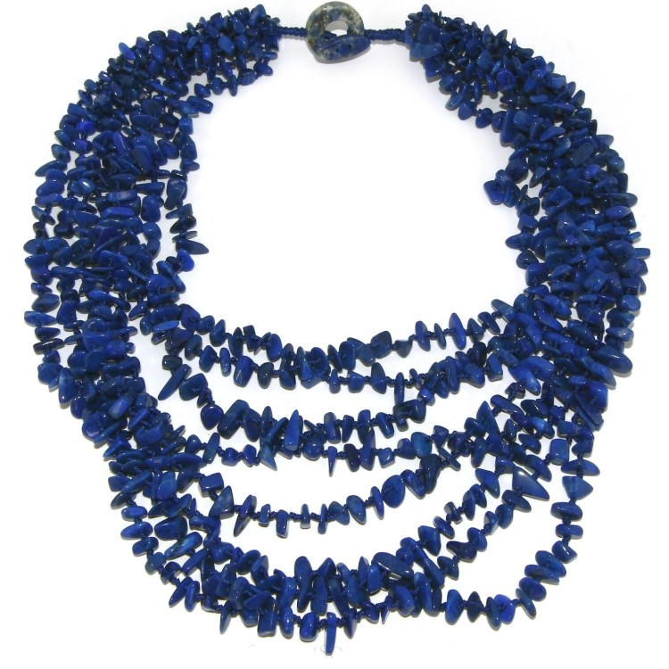 NSA|Collana collier cleopatra 8 fili Lapis naturale blu multifilo