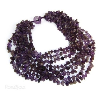 NSA|Necklace by Donna Collier Cleopatra 8 wires Natural purple amethyst