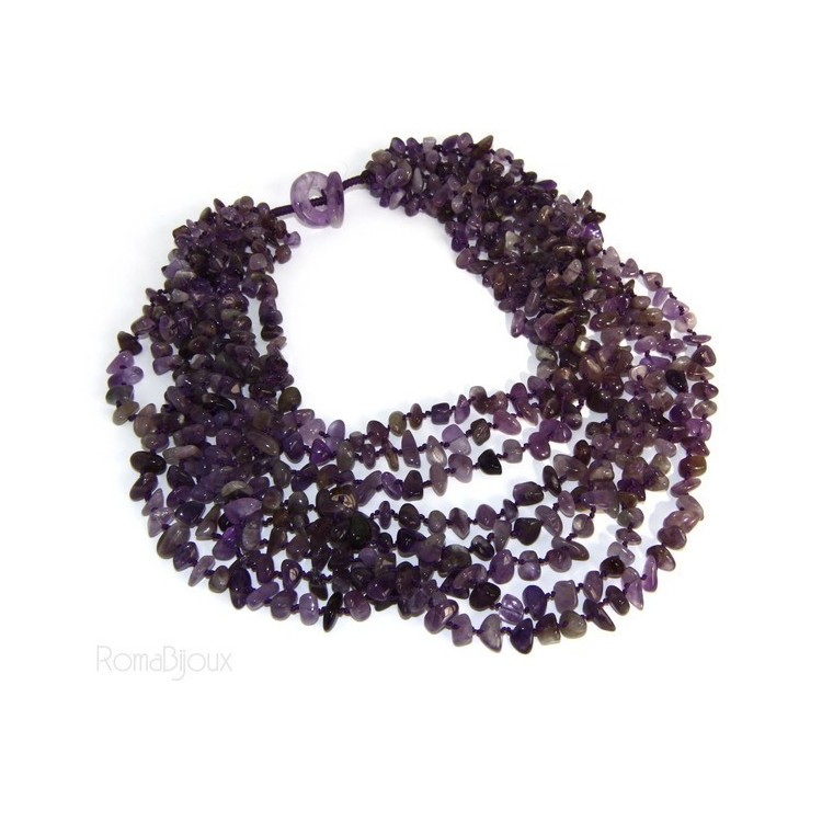 NSA|Necklace by Donna Collier Cleopatra 8 wires Natural purple amethyst