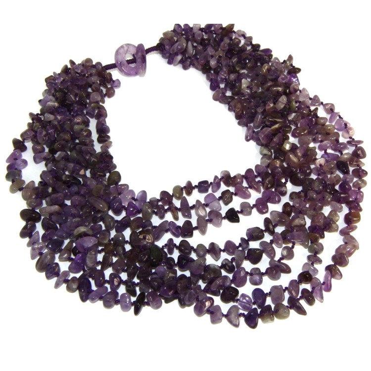 NSA|Necklace by Donna Collier Cleopatra 8 wires Natural purple amethyst