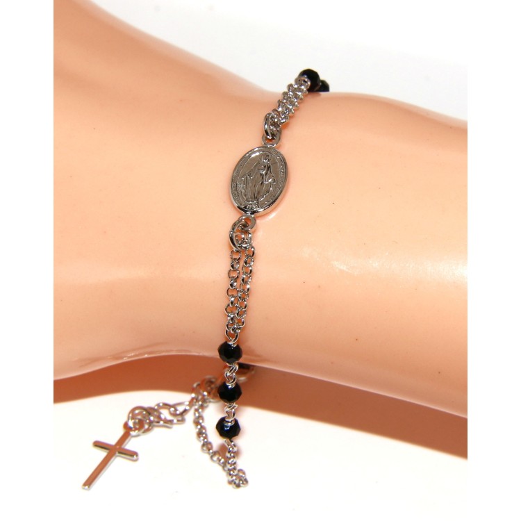NSA|Rosary bracelet male female 925 image madonna 16 19 cm