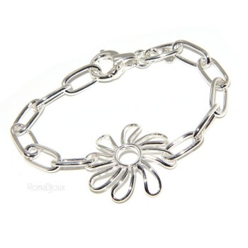 NSA|925: woman bracelet chain with Daisy Flower central 17 cm