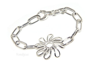 NSA|925: woman bracelet chain with Daisy Flower central 17 cm