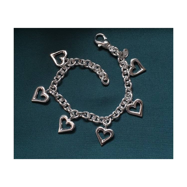 NSA|925: rolo chain bracelet woman 'with open heart pendants 17,00