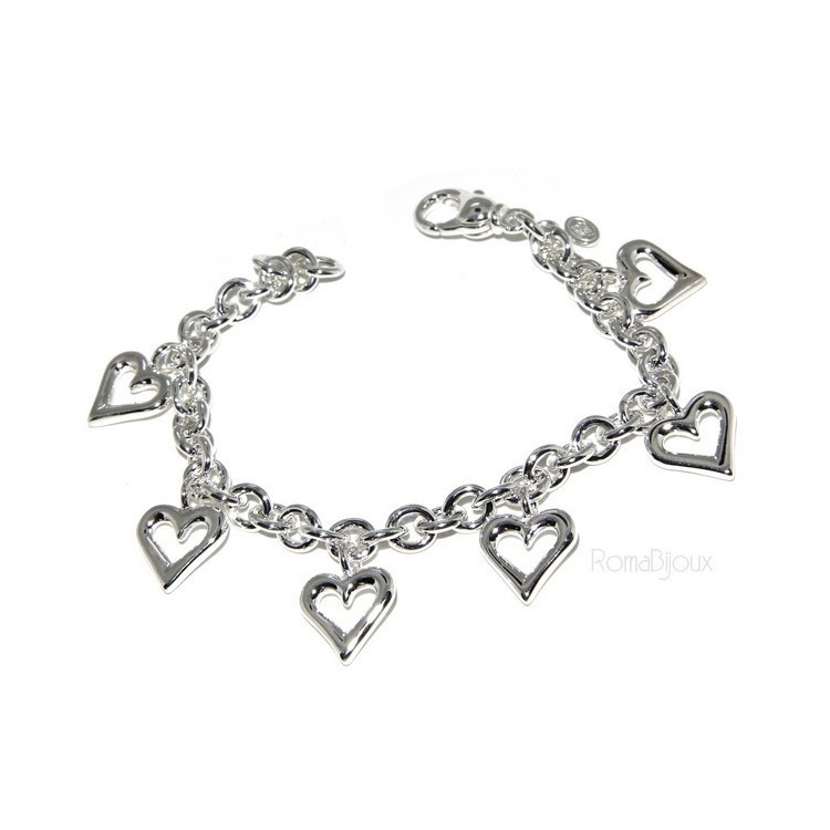 NSA|925: rolo chain bracelet woman 'with open heart pendants 17,00