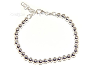 NSA|ARGENTO 925 : Bracciale uomo donna palline 5 mm lung 15.00 20.00 cm