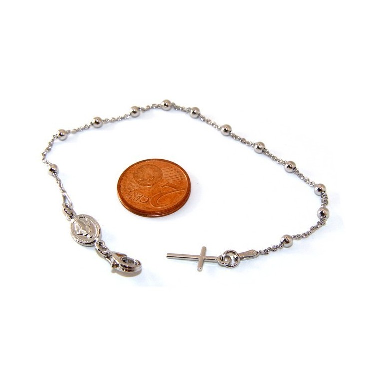 NSA|Bracciale rosario uomo o donna in Argento 925 madonna  miracolosa 18