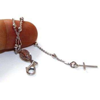 NSA|Bracciale rosario uomo o donna in Argento 925 madonna  miracolosa 18