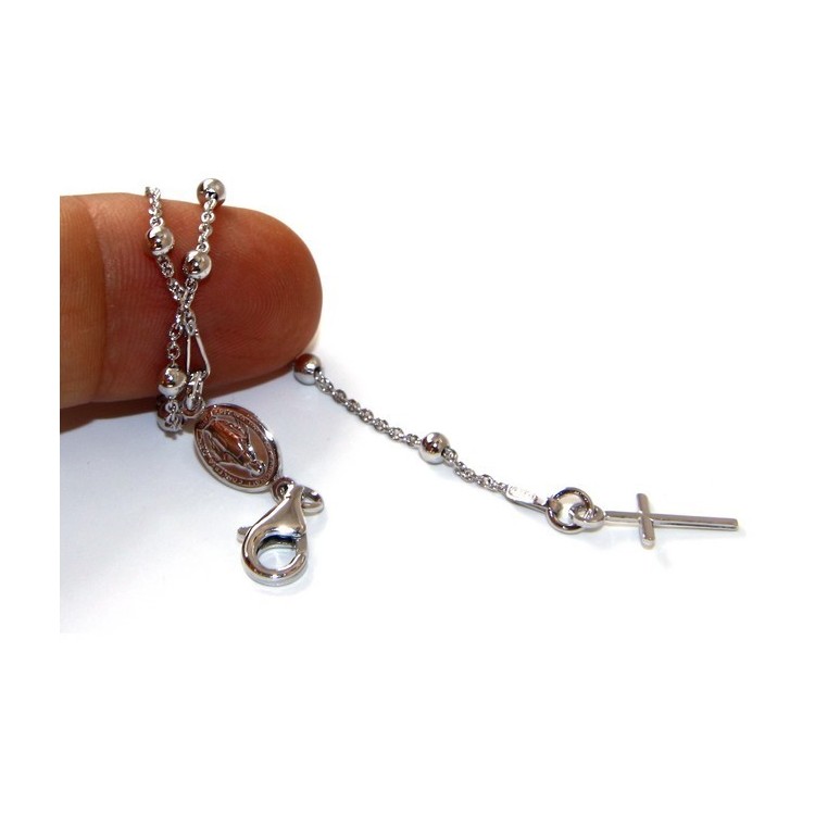 NSA|Rosary bracelet man or woman in 925 miraculous Madonna 18