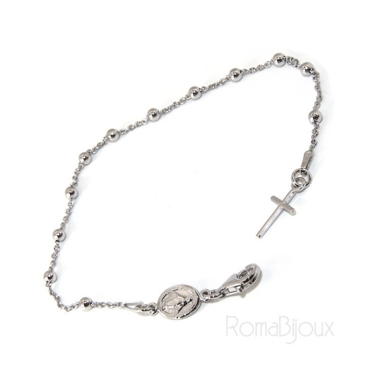 NSA|Bracciale rosario uomo o donna in Argento 925 madonna  miracolosa 18