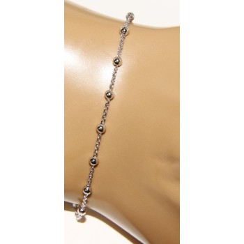 NSA|Rosary bracelet man or woman in 925 smooth rod white gold or yellow cross along short