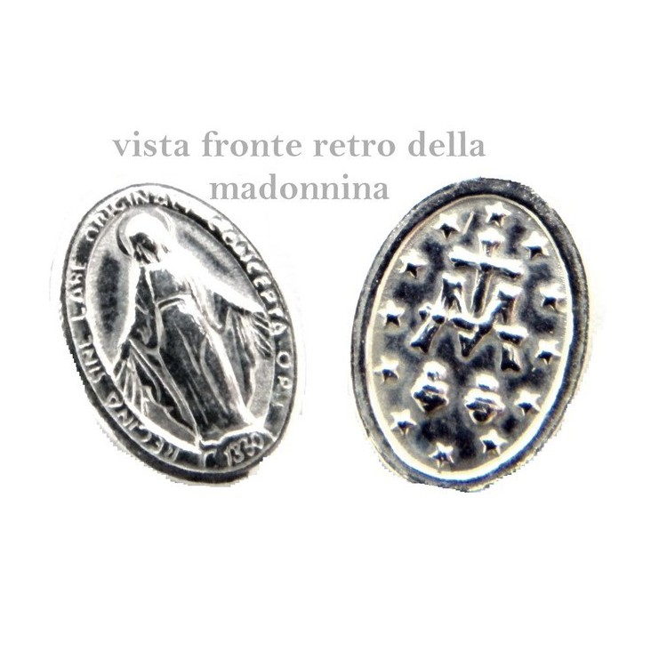 NSA|Collana Rosario uomo Argento 925 Con cristallo nero 3/3,5 mm croce e immagine madonna 49+5