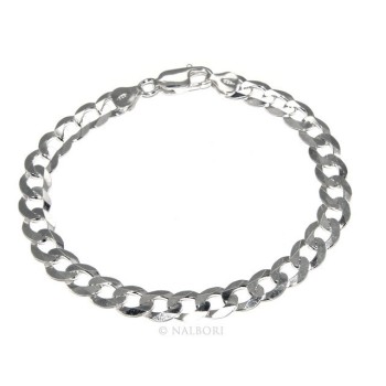 NSA|SILVER 925: necklace or bracelet man chain from 7.8 mm gourmette grumettone bleached
