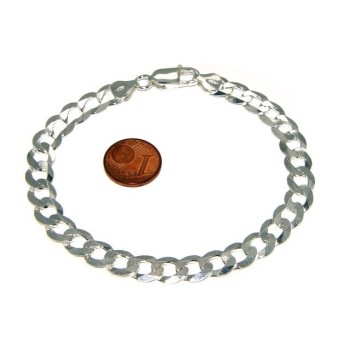 NSA|SILVER 925: necklace or bracelet man chain from 7.8 mm gourmette grumettone bleached