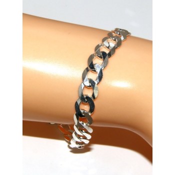 NSA|ARGENTO 925 : Collana o Bracciale uomo catena da 7,8 mm grumetta grumettone sbiancata