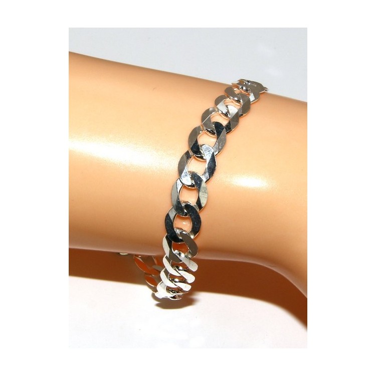 NSA|SILVER 925: necklace or bracelet man chain from 7.8 mm gourmette grumettone bleached