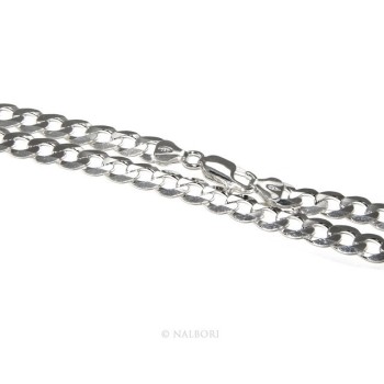 NSA|ARGENTO 925 : Collana o Bracciale uomo catena da 7,8 mm grumetta grumettone sbiancata