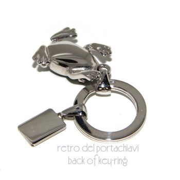 NSA|Portachiavi uomo o donna KeyRing rana frog smalto a fuoco realizzato a mano , tutto Argento 925 17,80 gr - amuleto
