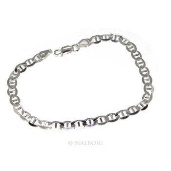 NSA|ARGENTO 925 : Collana o Bracciale uomo catena maglia marina 8,5 x 5 massiccia chiara