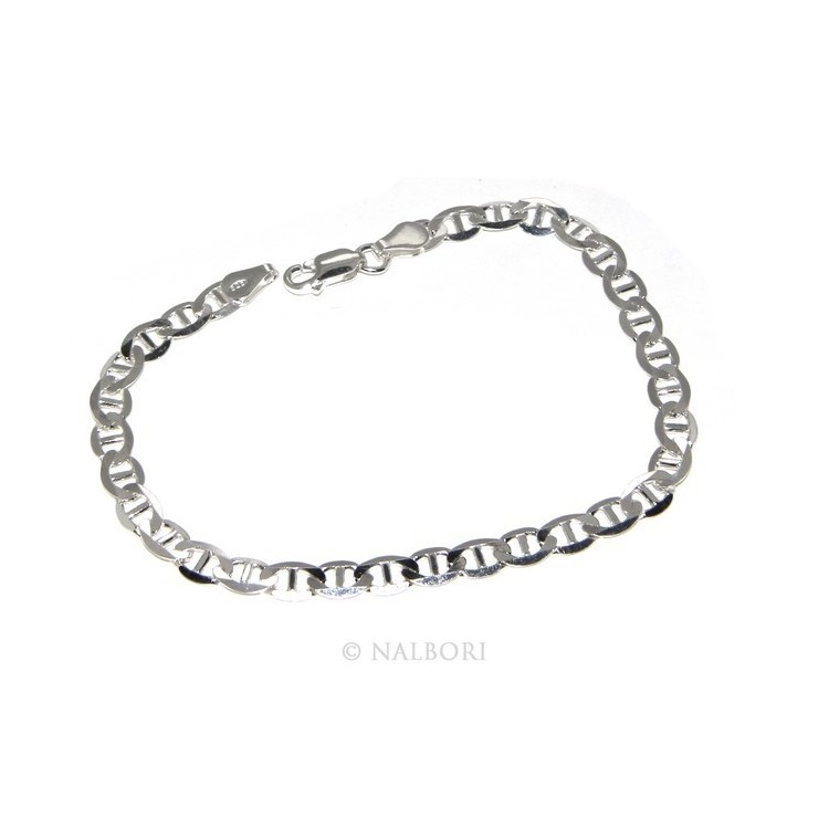 NSA|ARGENTO 925 : Collana o Bracciale uomo catena maglia marina 8,5 x 5 massiccia chiara