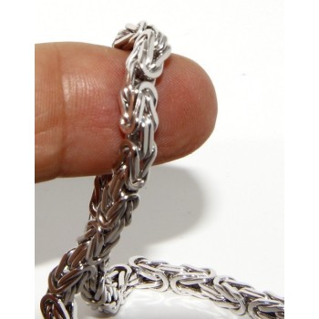 NSA|ARGENTO 925 : collana uomo massiccia maglia bizantina 65 cm made in italy