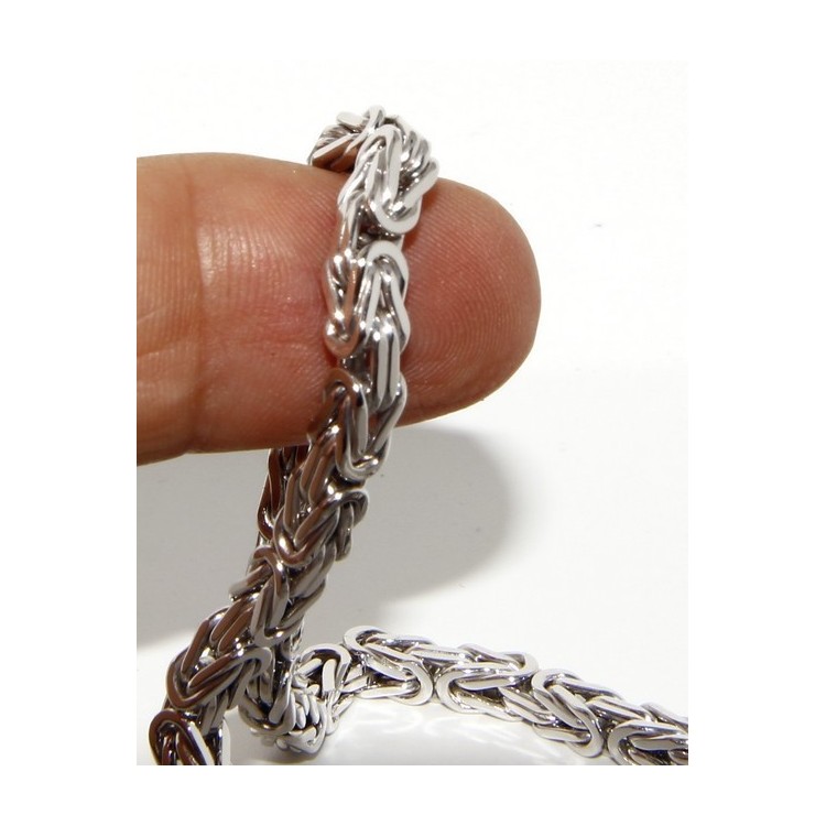 NSA|ARGENTO 925 : collana uomo massiccia maglia bizantina 65 cm made in italy