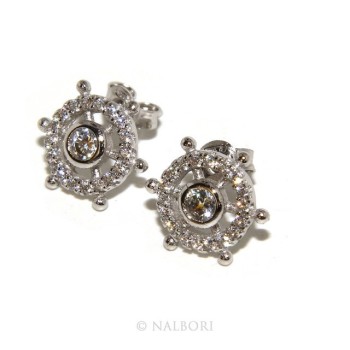 NSA|925: pair of earrings man woman rudder light point cipollino zirconia