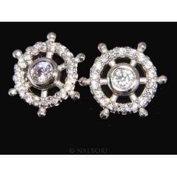 NSA|925: pair of earrings man woman rudder light point cipollino zirconia