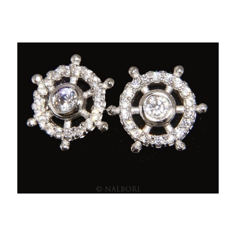 NSA|925: pair of earrings man woman rudder light point cipollino zirconia