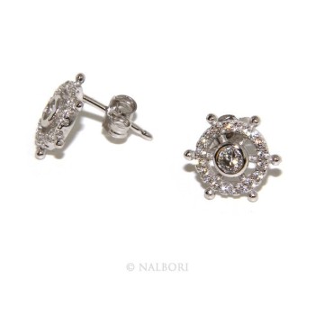 NSA|925: pair of earrings man woman rudder light point cipollino zirconia