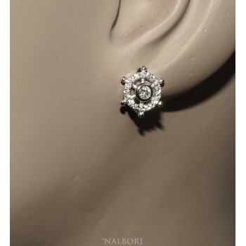 NSA|925 silver earrings with cipollino zircons with the helm of the nautical series