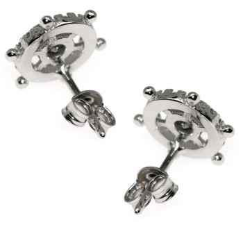 NSA|orecchini argento 925 punto luce cipollino zirconi con il timone serie nautica