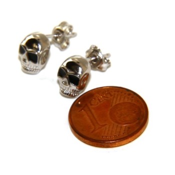 NSA|Stamped 925 silver : earrings casting small woman Man skulls