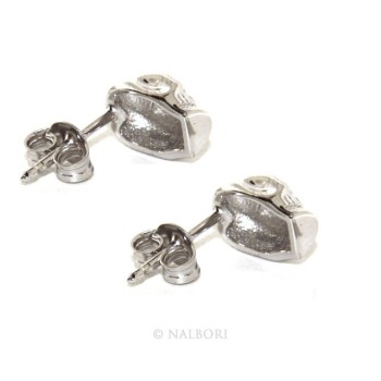 NSA|Stamped 925 silver : earrings casting small woman Man skulls