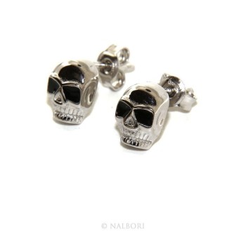 NSA|Stamped 925 silver : earrings casting small woman Man skulls