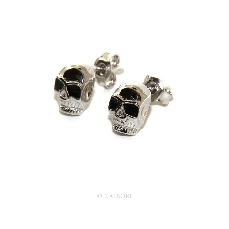 NSA|Stamped 925 silver : earrings casting small woman Man skulls