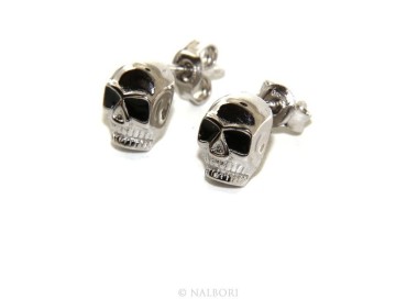 NSA|Stamped 925 silver : earrings casting small woman Man skulls