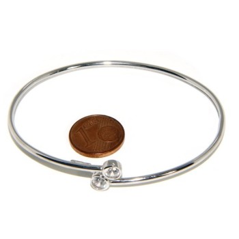 NSA|ARGENTO 925 : Bracciale donna schiava aperto zirconi naturali bianco bianchi brillante