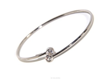 NSA|SILVER 925: Bracelet slave woman opened natural zircons shining white white