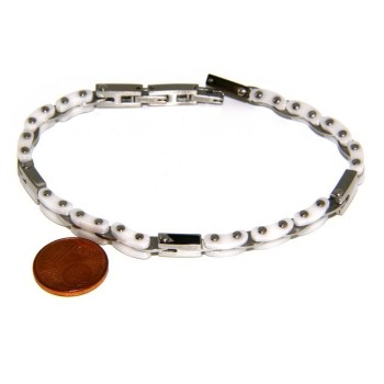 NSA|Bracelet man hypoallergenic ceramic white woman bolted